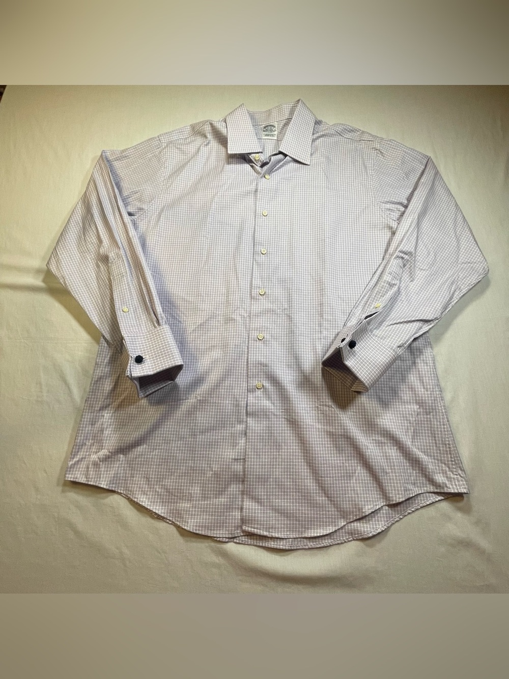 Brooks Brothers Makers Shirt Egyptian Cotton French Cuff 17-35 USA Blue Italy